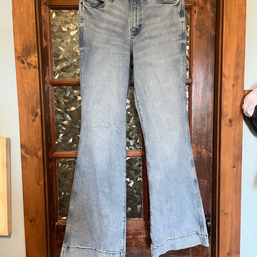 Wrangler Blue Flare Wide Leg Jeans